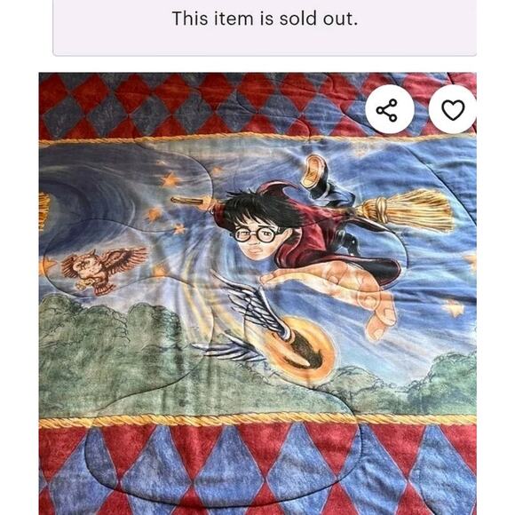 Harry Potter NEW Cloak Of Dreams Quidditch Comforter Reversible Pillowcase 2001 - Picture 13 of 13